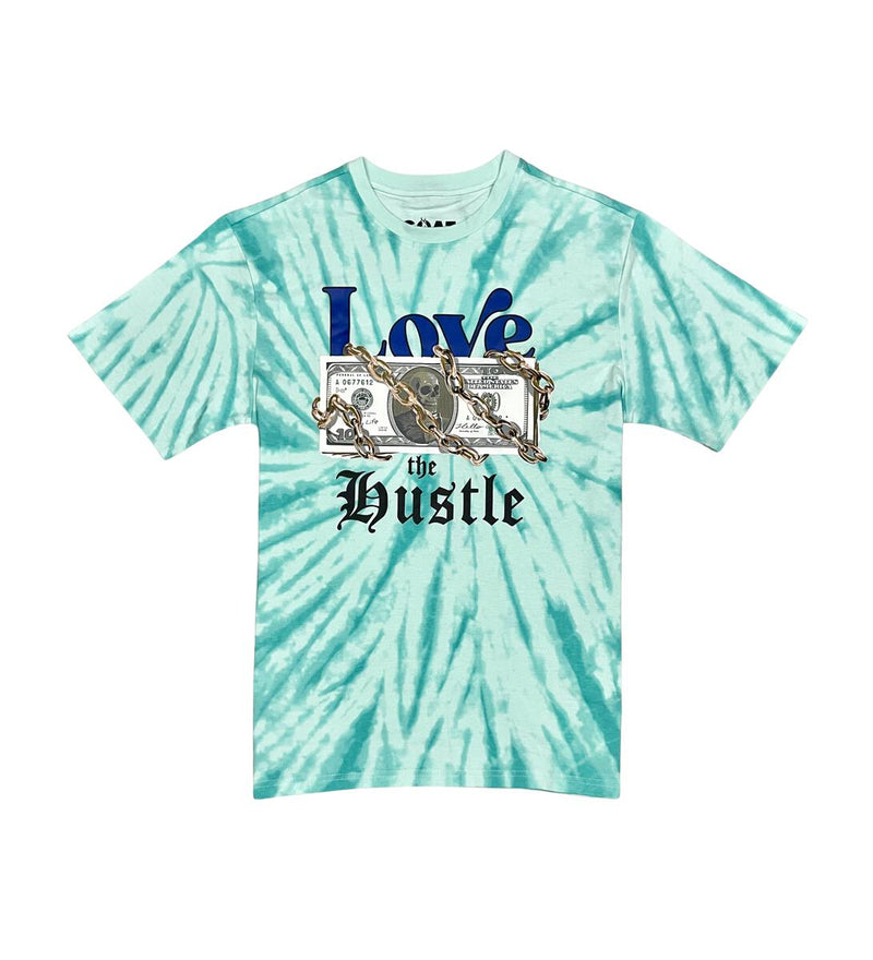 Genuine 'Love The Hustle' T-Shirt (Lt. Blue) GT758 - Fresh N Fitted Inc