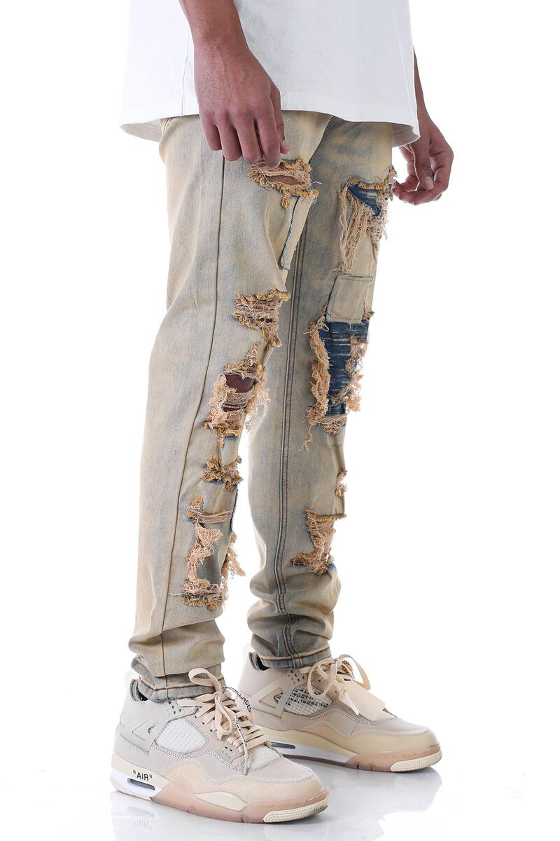 KDNK 'Ripped Distressed' Jeans (T. LT Blue) KND4494 - Fresh N Fitted Inc