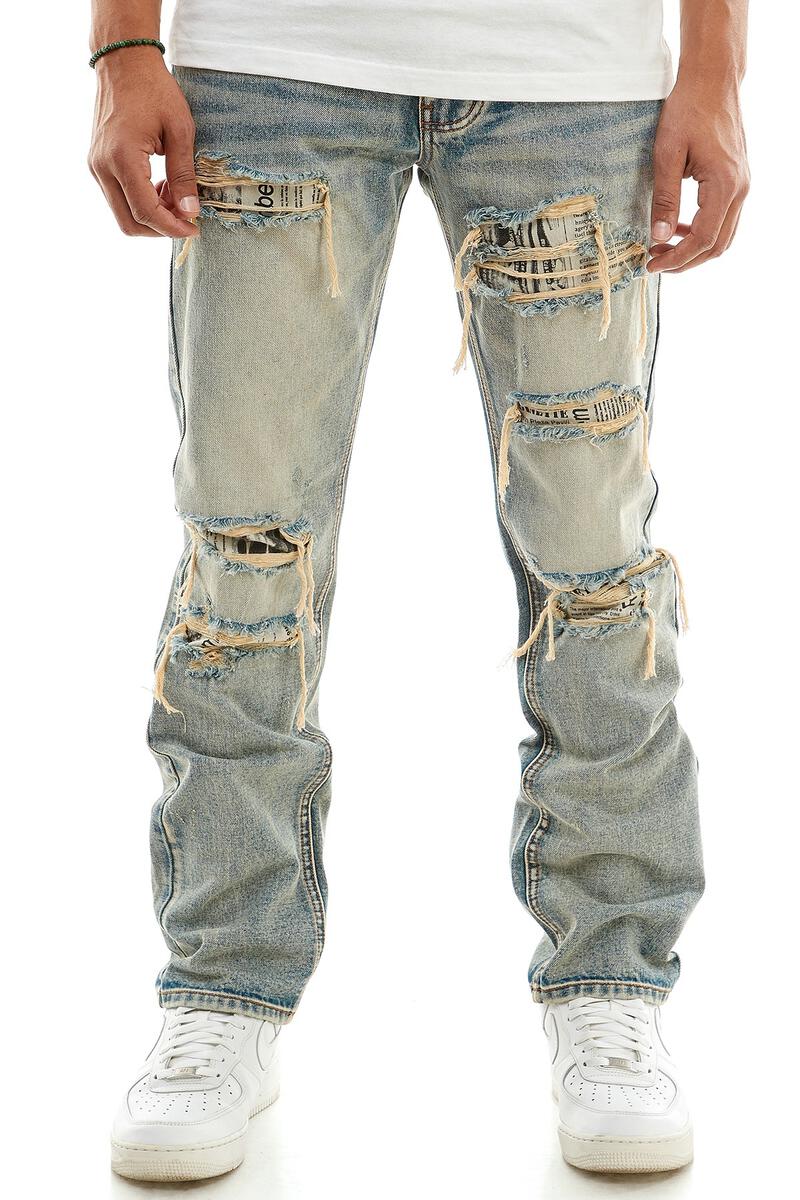 KDNK 'Distressed' Regular Jeans (Blue) KND4531 - Fresh N Fitted Inc