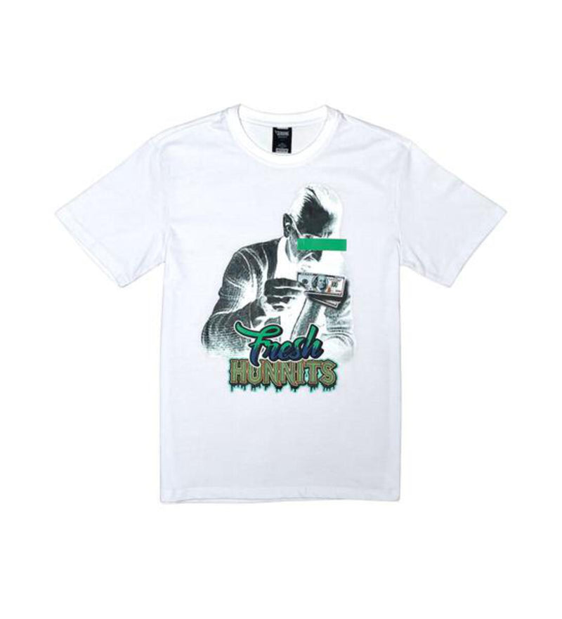 Genuine 'Fresh Hunnits' T-Shirt (white) GN3101 - Fresh N Fitted Inc