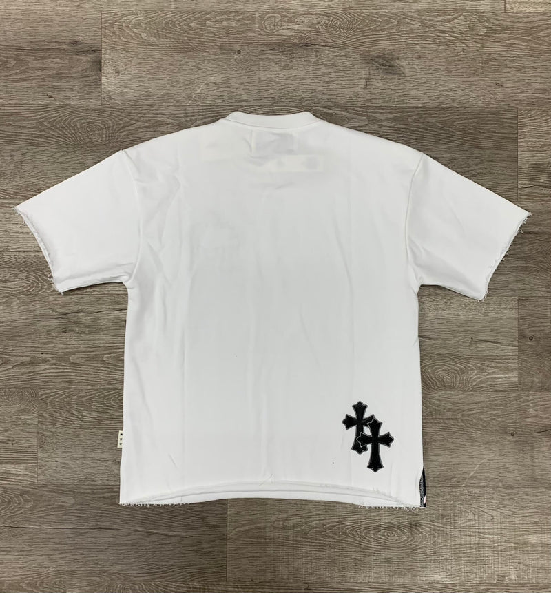 BKYS 'Satin Applique' Terry T-Shirt (Off White) T1089 - Fresh N Fitted Inc 2