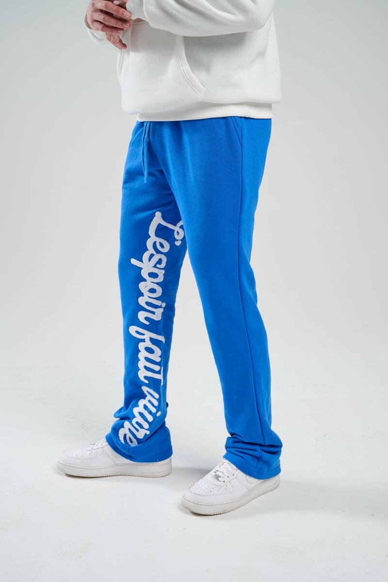 Taker 'We All Live In Hope' French Terry Flare Fleece Pants (Royal) B2109 - Fresh N Fitted Inc