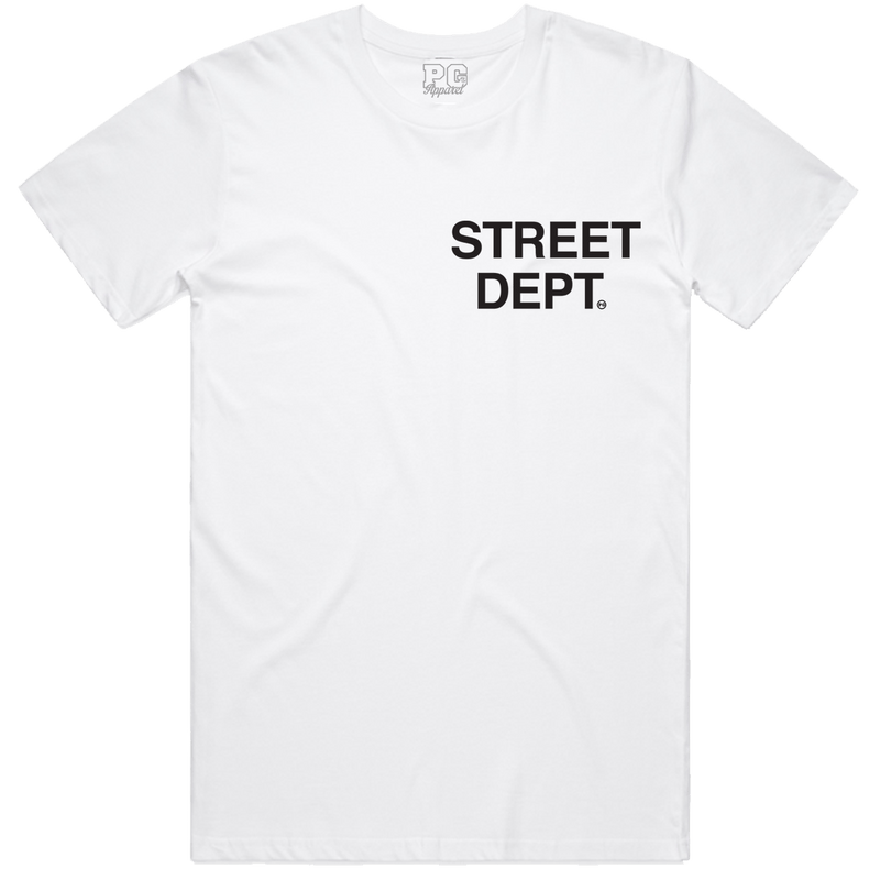PG Apparel 'Street Dept' T-Shirt (White) STDPT100 - Fresh N Fitted Inc