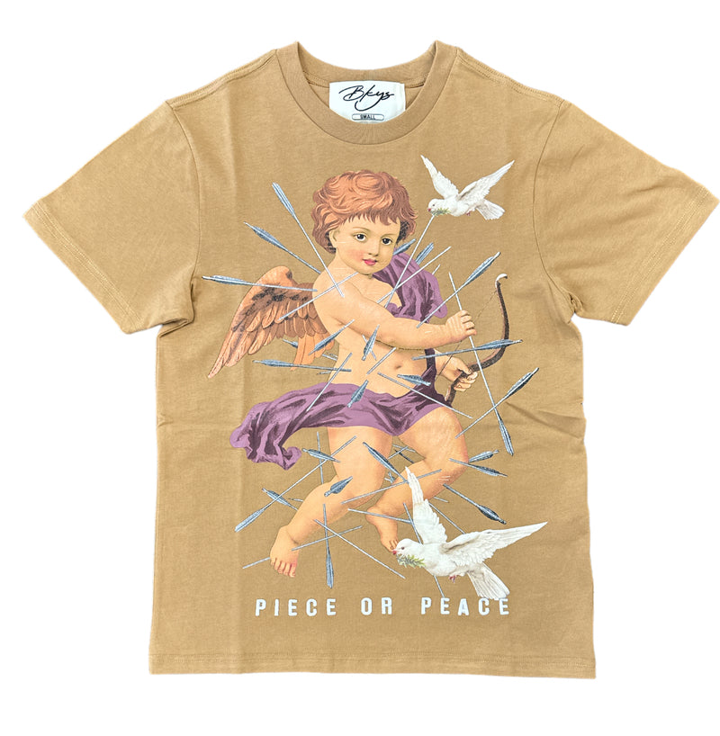 BKYS 'Piece Or Peace' Over Sized T-Shirt (Beige) T1068 - Fresh N Fitted Inc