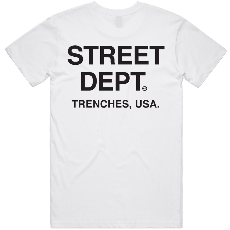 PG Apparel 'Street Dept' T-Shirt (White) STDPT100 - Fresh N Fitted Inc