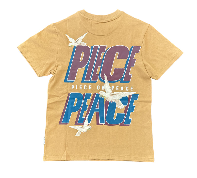 BKYS 'Piece Or Peace' Over Sized T-Shirt (Beige) T1068 - Fresh N Fitted Inc
