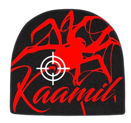 KML 'SPIDA' Jacquard Beanie (Black/Red) | FRESH N FITTED