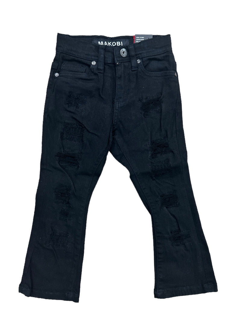 Makobi Kids " Montego Jeans" Stack Denim (Black) B1903 - Fresh N Fitted Inc