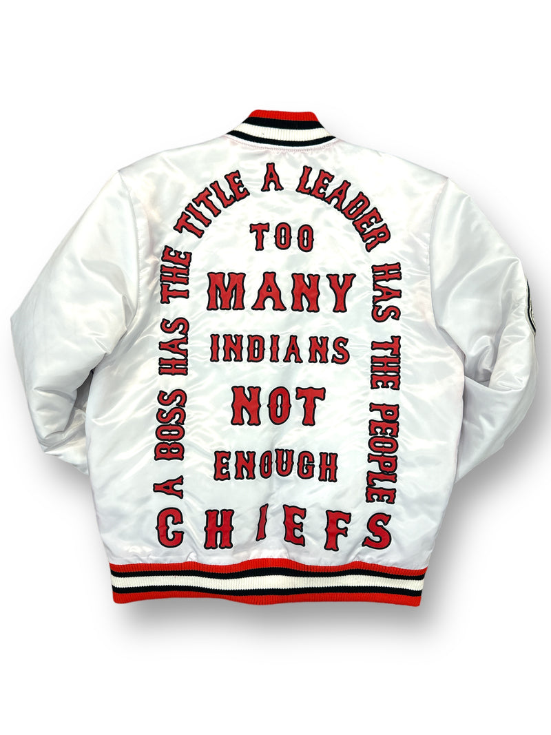 Frost Originals 'Chiefs' Satin Jacket (White) - Fresh N Fitted Inc