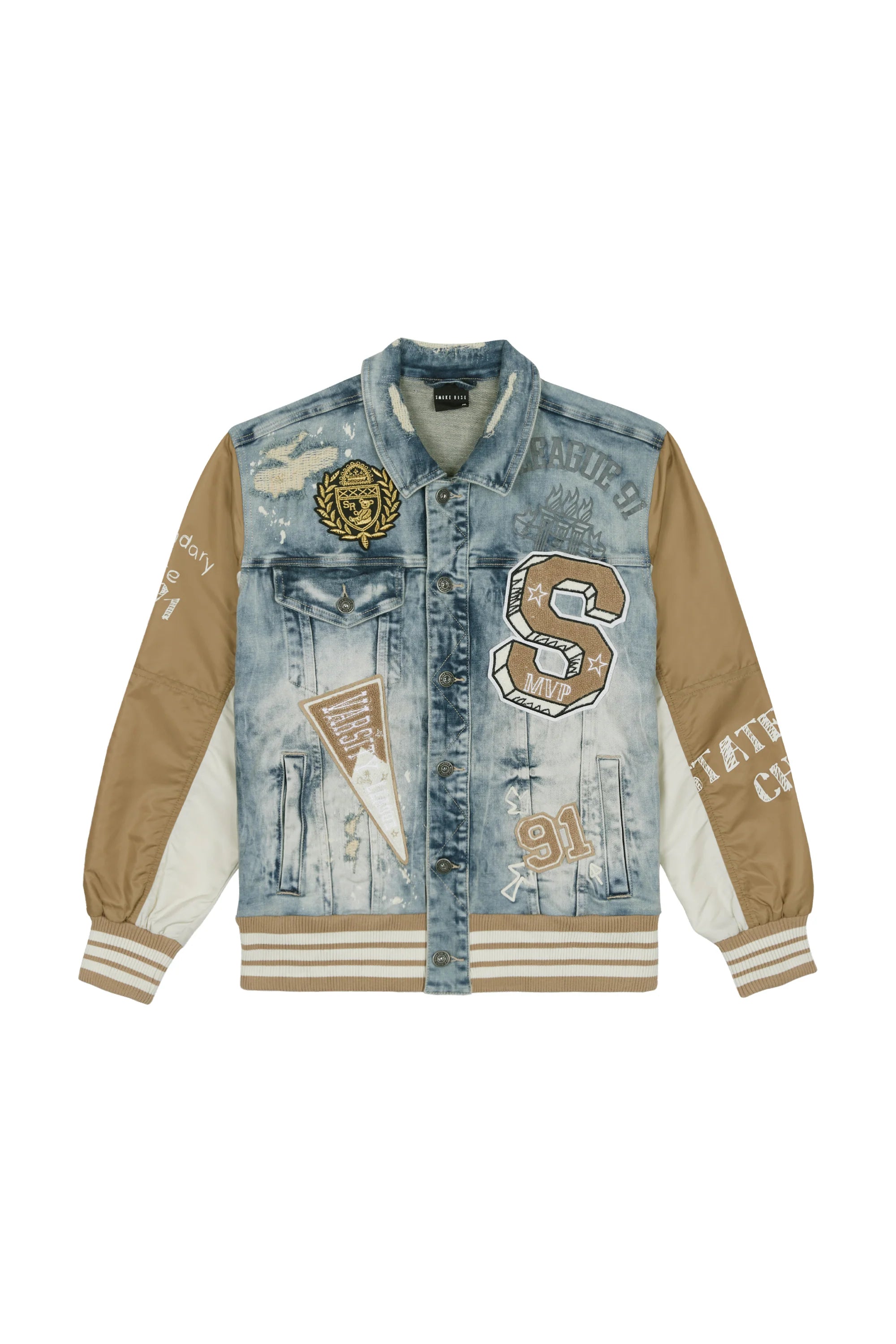 Smoke Rise 'Varsity' Denim Jacket | Fresh N Fitted Inc