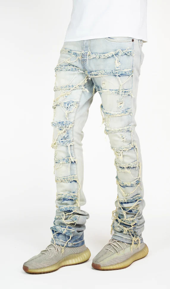 Focus Ripped Stacked Denim (Vintage) 3364C - Fresh N Fitted Inc