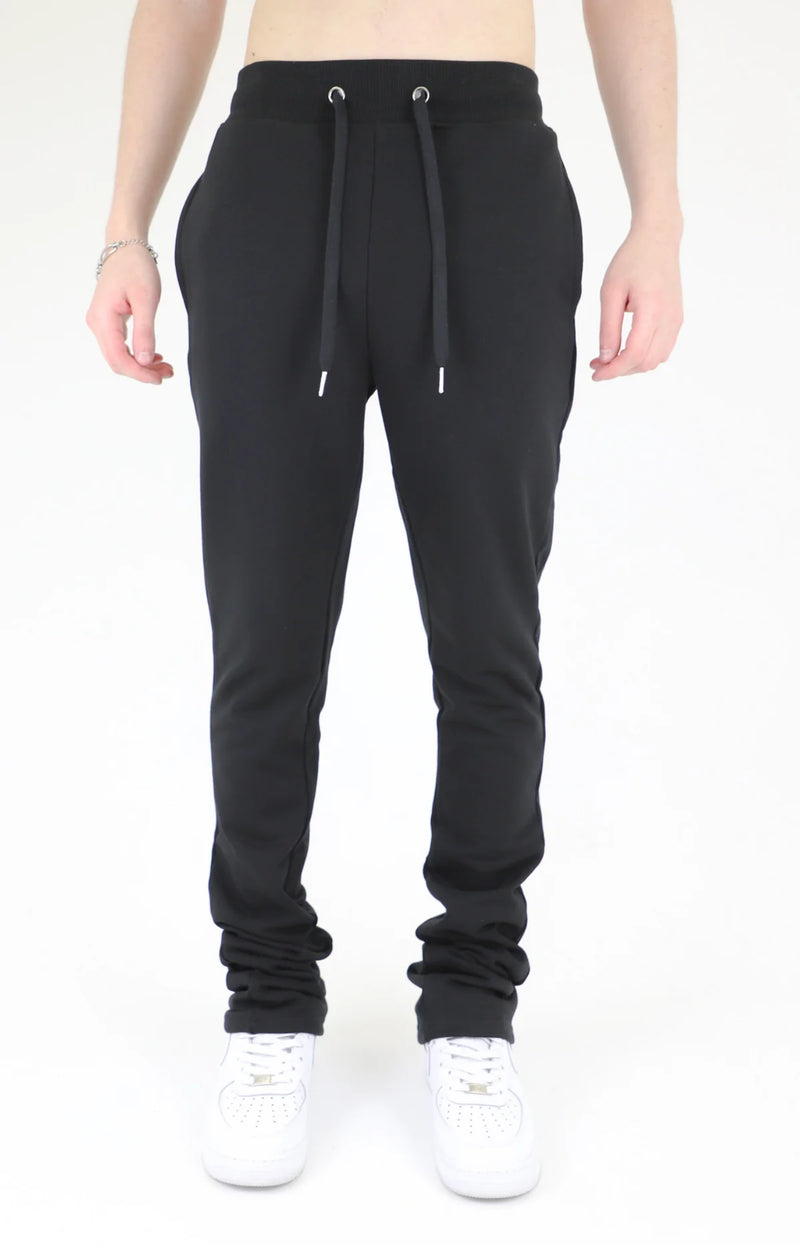 Armor Jeans Stacked Fleece Pants(Black) - Fresh N Fitted Inc