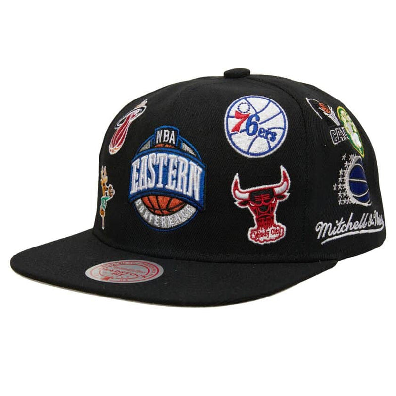 Mitchell & Ness NBA 'All Over' Eastern Conference SnapBack (Black) HMUS5137 - Fresh N Fitted Inc