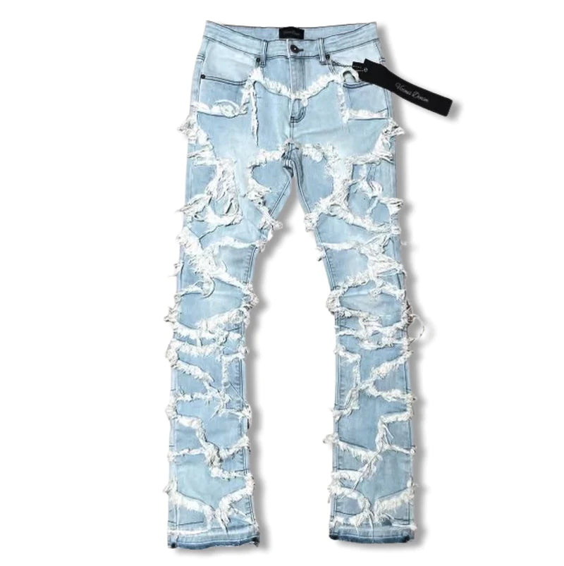 Light Blue Stacked Pants - CodeOfSilence