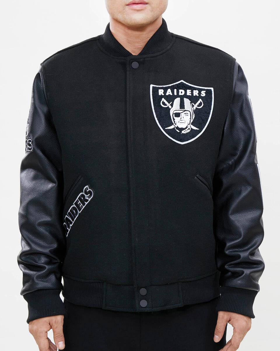 Las Vegas Raiders Pro Standard Mash Up Logo Varsity Jacket - Frank's Sports  Shop