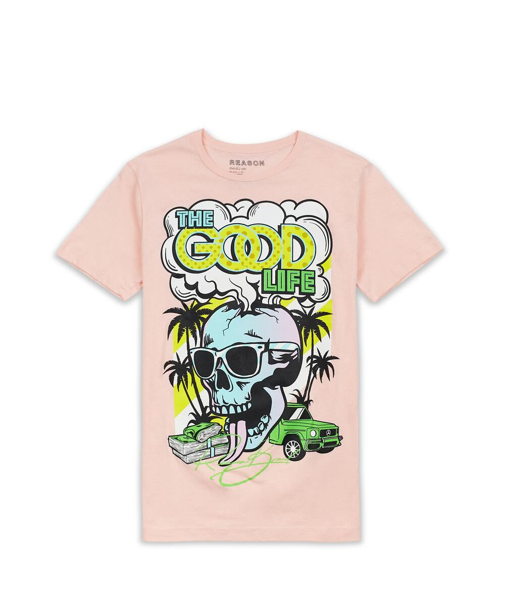 Reason 'The Good Life' T-Shirt (Pink) T1-58