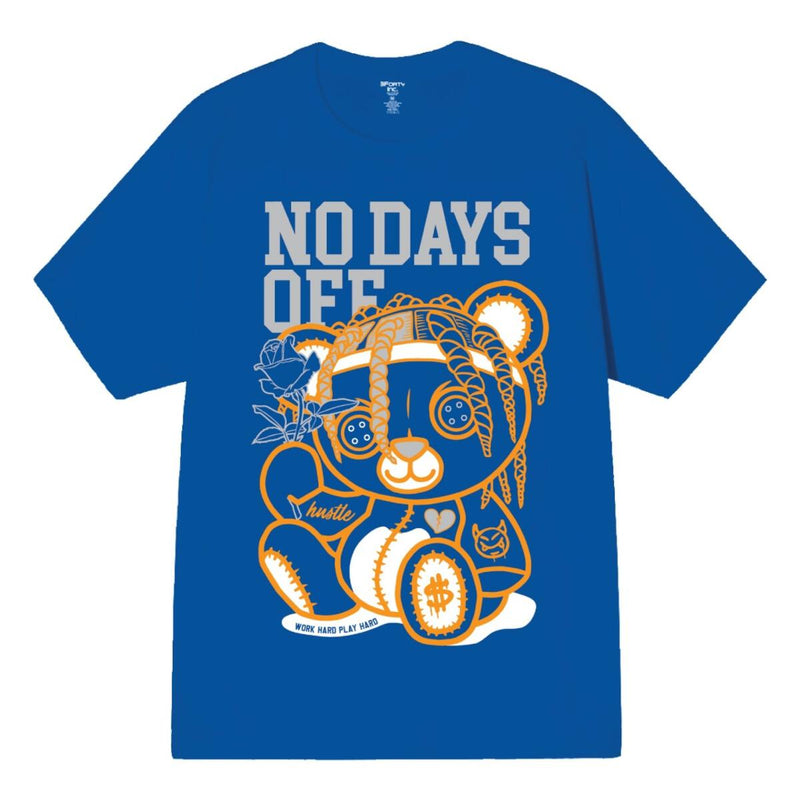 3Forty Inc. 'No Days Off Pastel Bear' T-Shirt (Royal) 2618 - Fresh N Fitted Inc