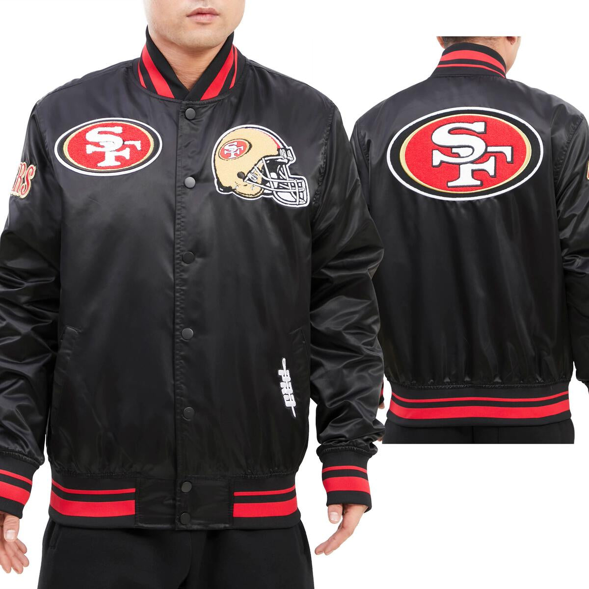 Men's Pro Standard Black San Francisco Giants Mash Up Satin Full-Snap Jacket