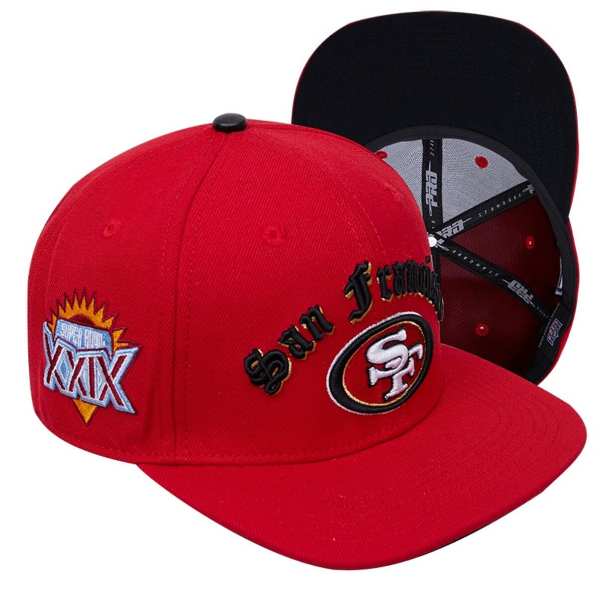 Pro Standard San Francisco 49ers Old English Logo Snapback Hat (Red)  FS4741965
