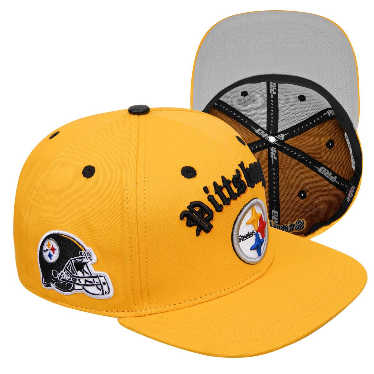 Pro Standard Pittsburgh Steelers Old English Logo Snapback Hat (Yellow)  FPS742699
