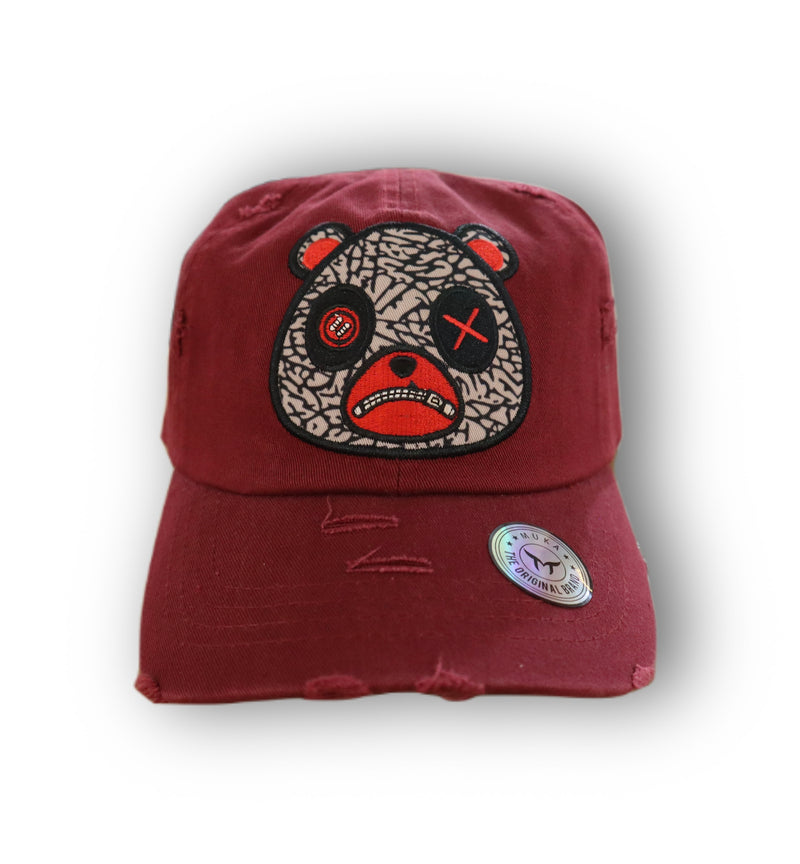 'Air Bear' Dad Hat (Burgundy) MUD2119 - Fresh N Fitted Inc