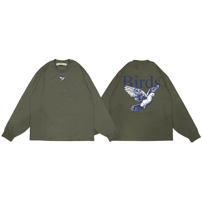 Birds "Dove Sketch" Cypress Premium Oversized Long Sleeve - Fresh N Fitted Inc