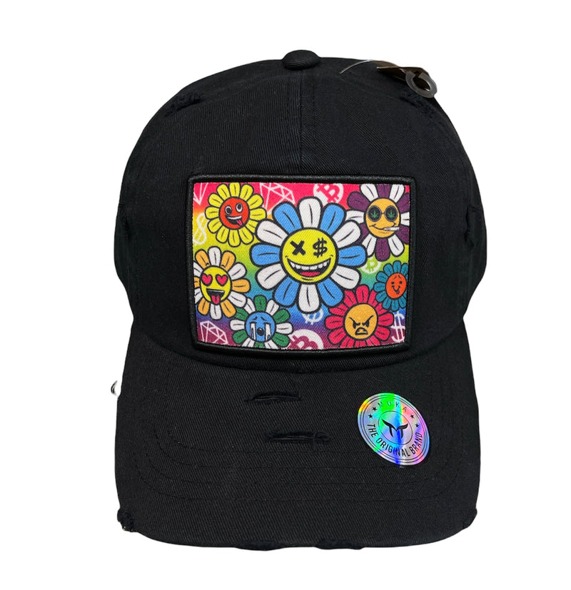 'Flower Party' Dad Hat (Black) MUD2170 - Fresh N Fitted Inc