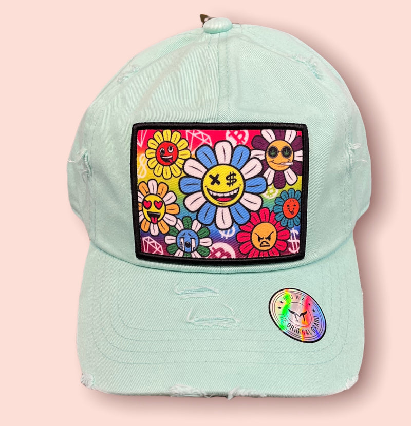 'Flower Party' Dad Hat (Mint) MUD2170 - Fresh N Fitted Inc