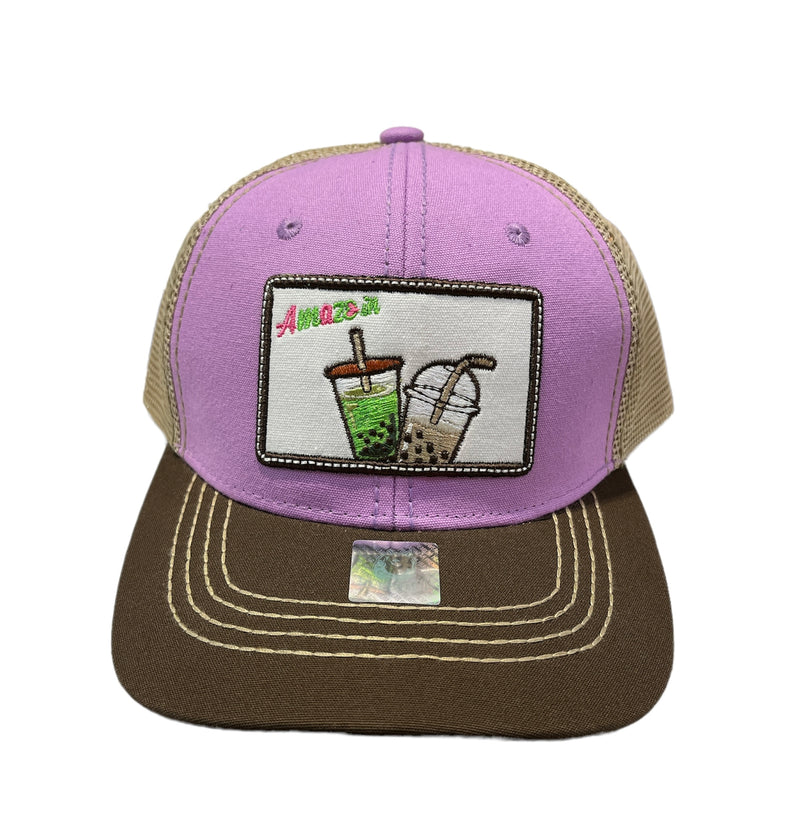 Pitbull Amaze In Life 'Boba1 Patch' Trucker Hat (Lavender/Brown) FD2BB1LKB - Fresh N Fitted Inc