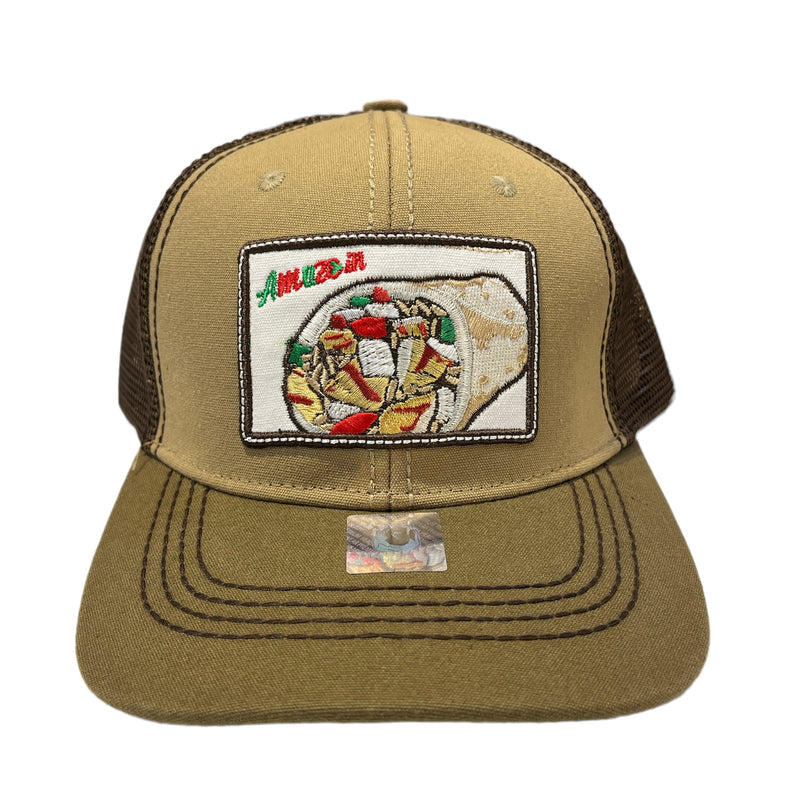 Pitbull Amaze In Life 'Burrito Patch' Trucker Hat (Khaki/Brown) FD2BRTKBO - Fresh N Fitted Inc
