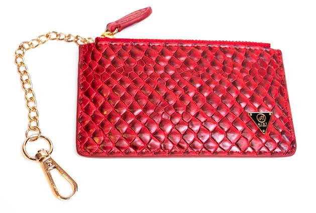 Mint Python Leather Pouch (Red) - Fresh N Fitted Inc