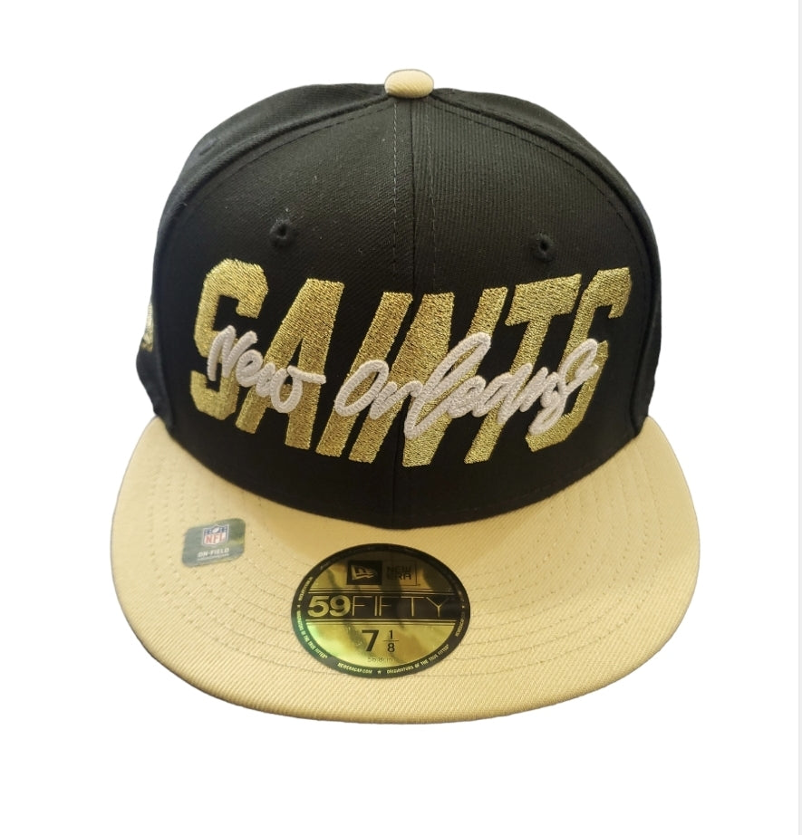 New Era 59Fifty 7 1/2 New Orleans Saints Black Fitted Hat