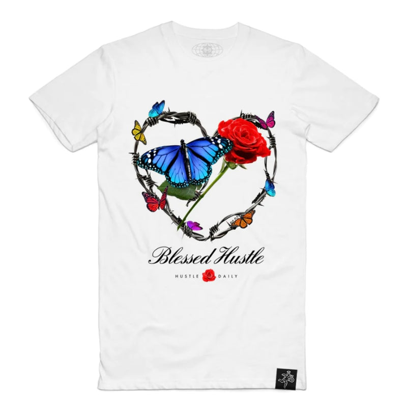 Hasta Muerte 'Blessed Barbed Heart' T-Shirt (White) - Fresh N Fitted Inc