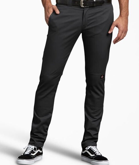 Dickies Men's Black Double Knee Skinny Work Pants (Black) WP811BK - Fresh N Fitted Inc