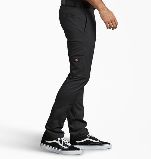 Dickies Men's Black Double Knee Skinny Work Pants (Black) WP811BK - Fresh N Fitted Inc