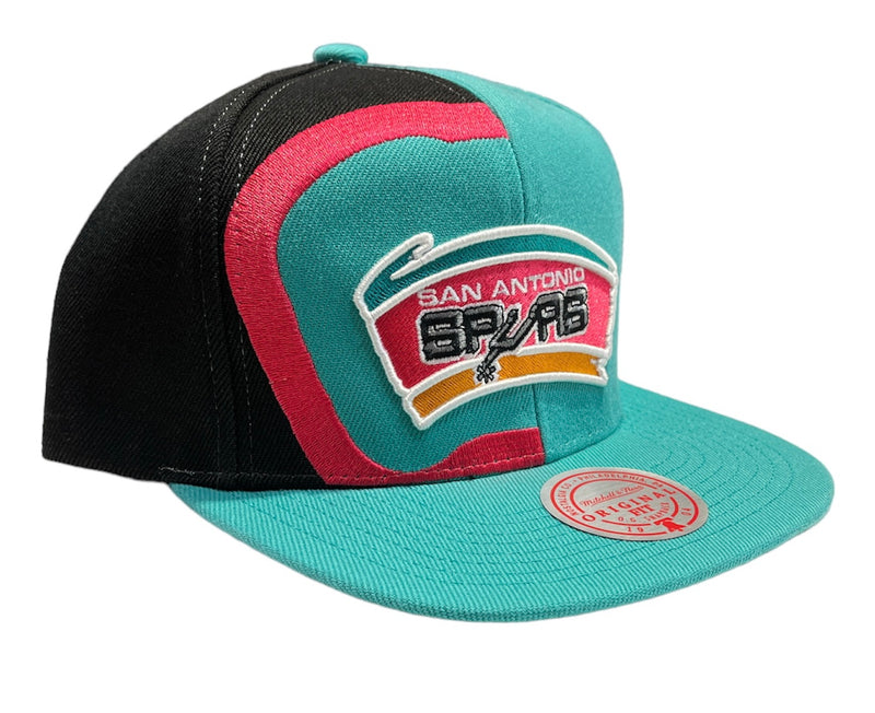 Mitchell & Ness 'San Antonio Spurs Retro Line' Snap Back (Teal) SH20019 - Fresh N Fitted Inc