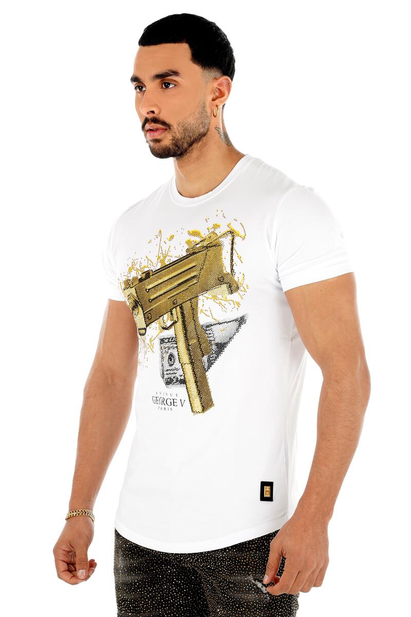 George V 'Uzi' Tee (White) GV2067 - Fresh N Fitted Inc