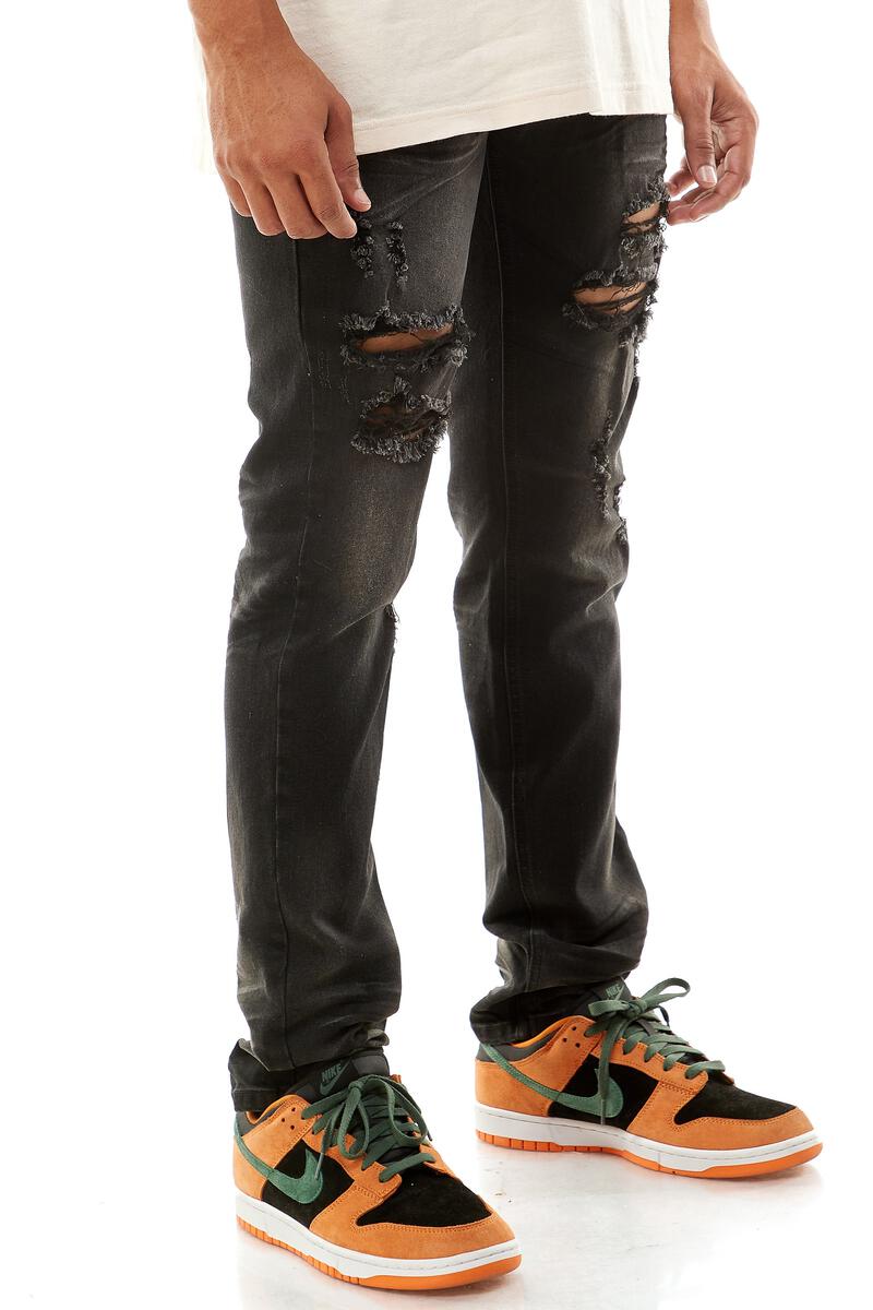 KDNK 'Distressed' Denim (Black) KND4422