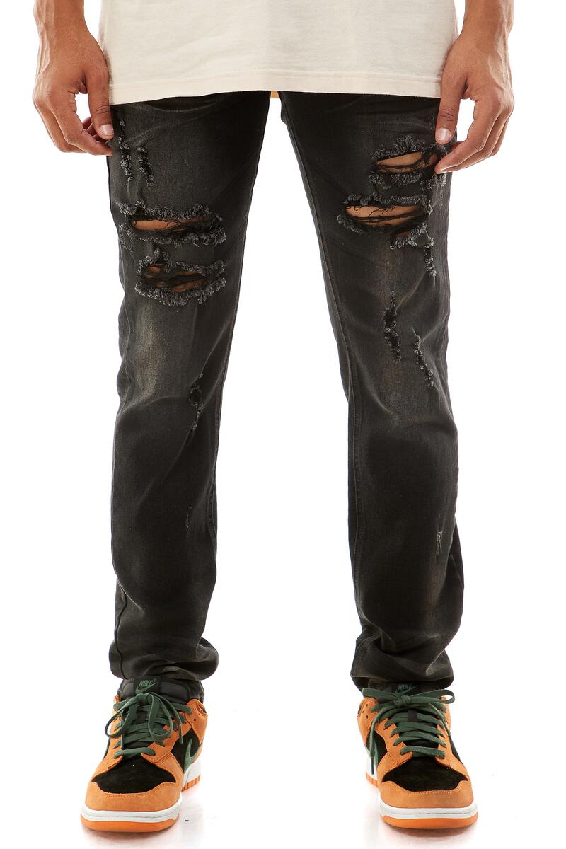 KDNK 'Distressed' Denim (Black) KND4422