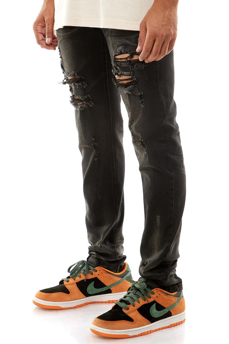 KDNK 'Distressed' Denim (Black) KND4422