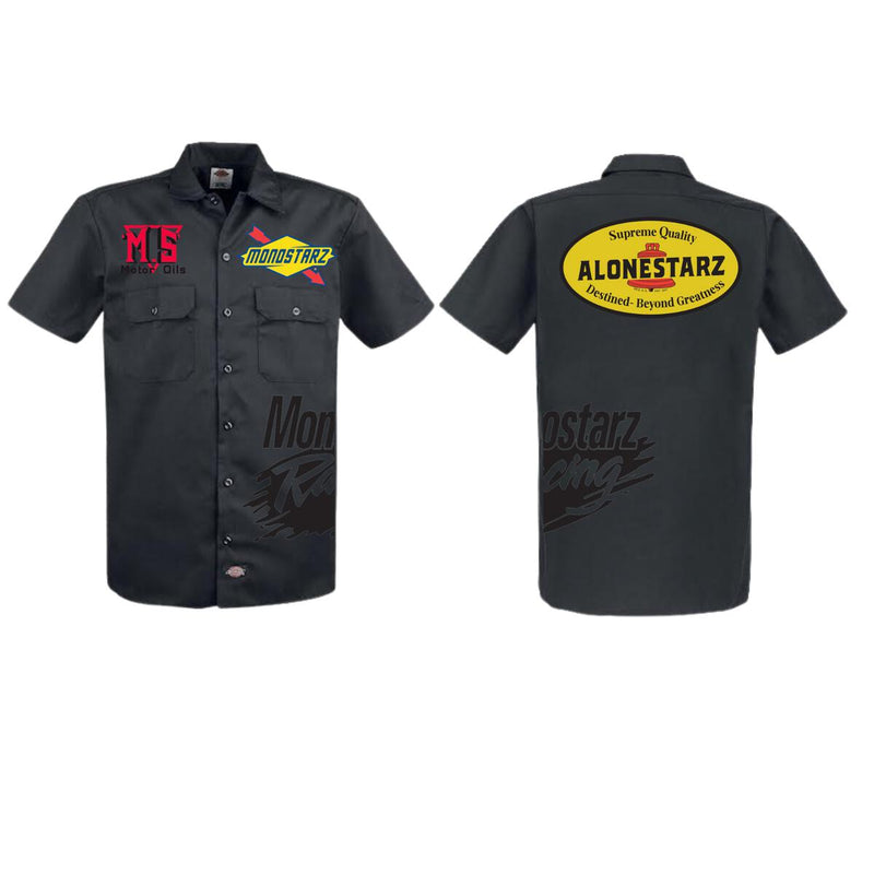 Mono Starz 'Monostarz Racing' Limited Edition Button Down Embroidery Shirt (Black) 202310 - Fresh N Fitted Inc