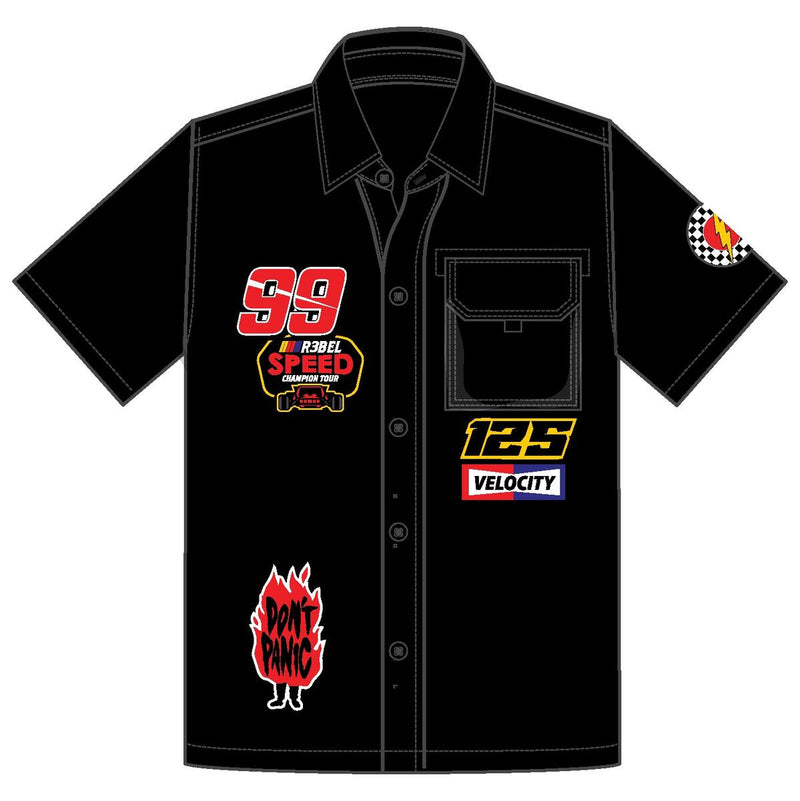 Rebel Minds 'Rebel Patch Twill' Button Up T-Shirt (Black) 631-771 - Fresh N Fitted Inc