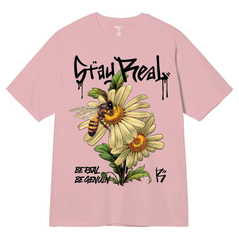 3Forty Inc. 'Stay Real' T-Shirt (Pink) 3227 - Fresh N Fitted Inc