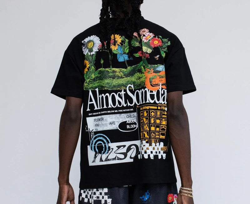 Almost Someday 'Bloom' T-Shirt (Black) C6-19 - Fresh N Fitted Inc