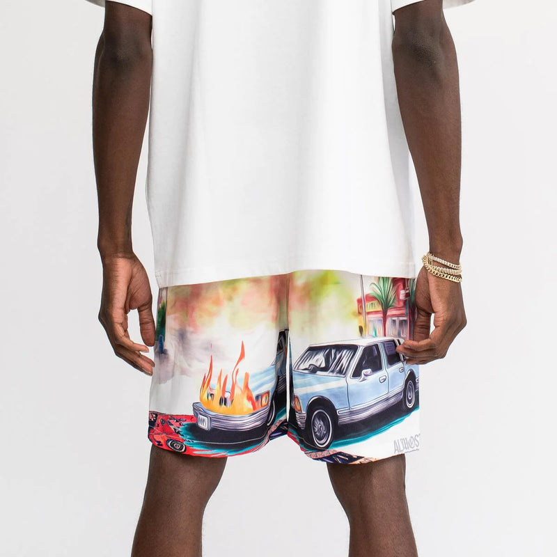 Almost Someday "Riot" Shorts (White) C6-9 - Fresh N Fitted Inc