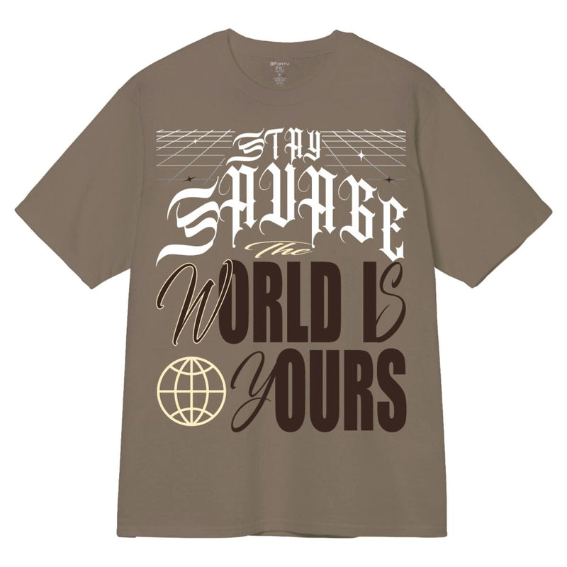 3Forty Inc. 'World is yours' T-Shirt (Mud) 3565 - Fresh N Fitted Inc