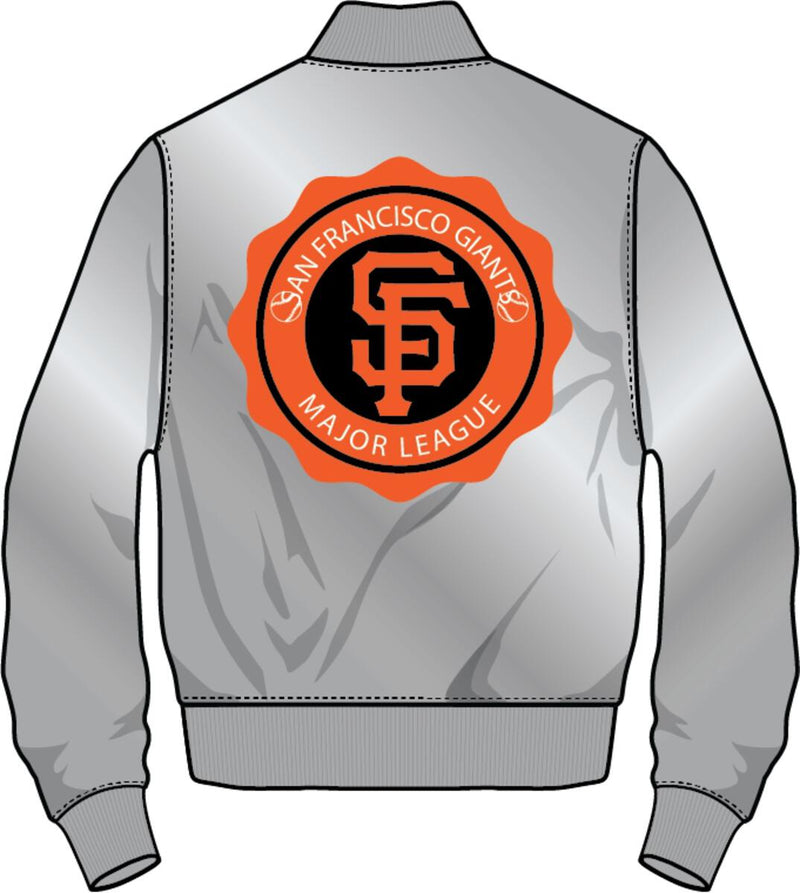 Pro Standard 'San Francisco Giants' Crest Emblem Bomber Jacket (Gray) LSG639287 - Fresh N Fitted Inc