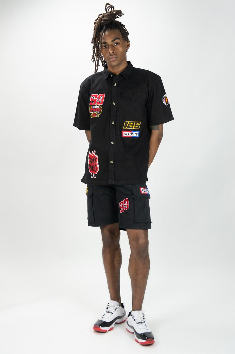 Rebel Minds 'Patch Twill' Cargo Shorts (Black) 631-971 - Fresh N Fitted Inc