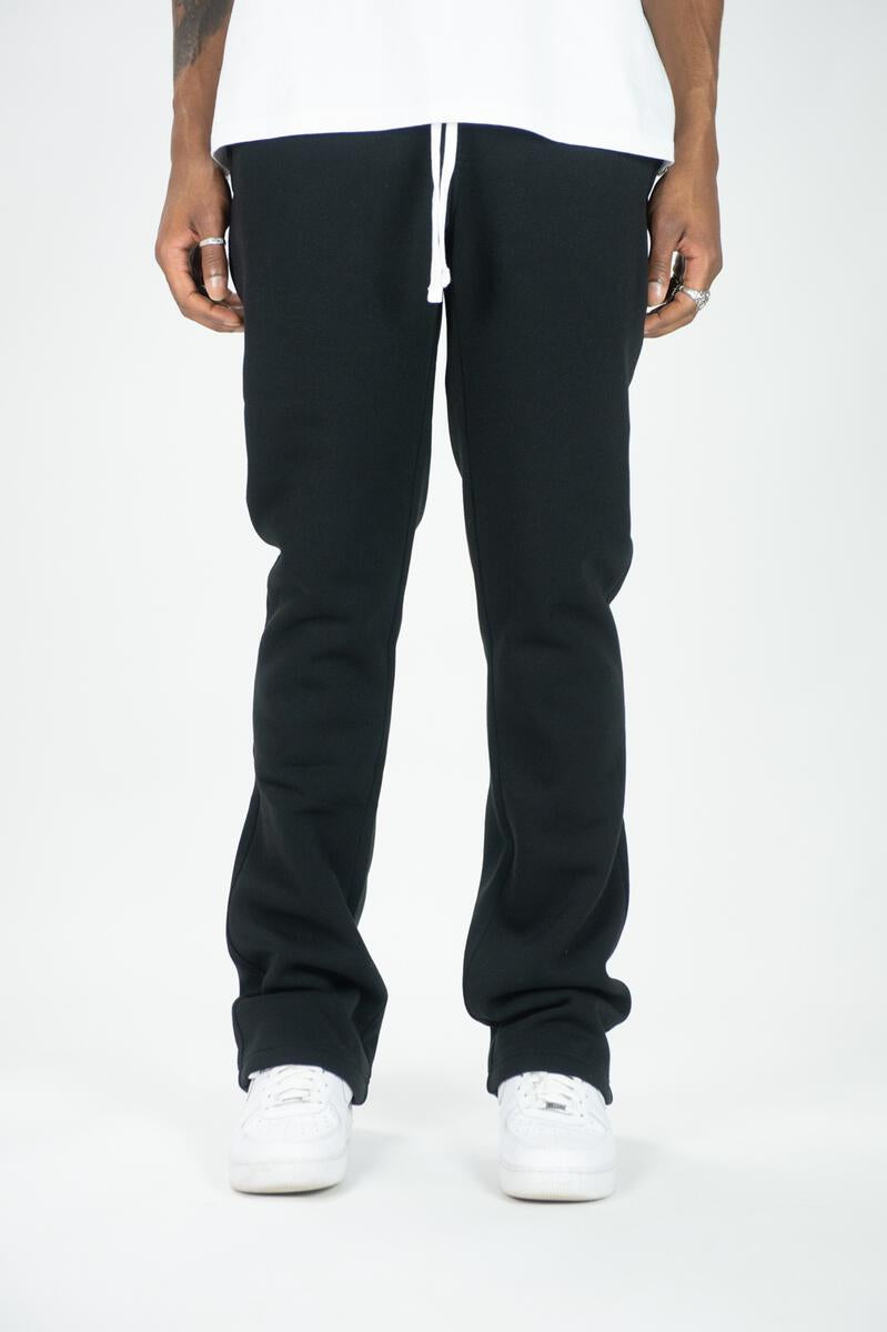 Rebel Minds Sweats Stacked Pants (Black) 100-475 - Fresh N Fitted Inc