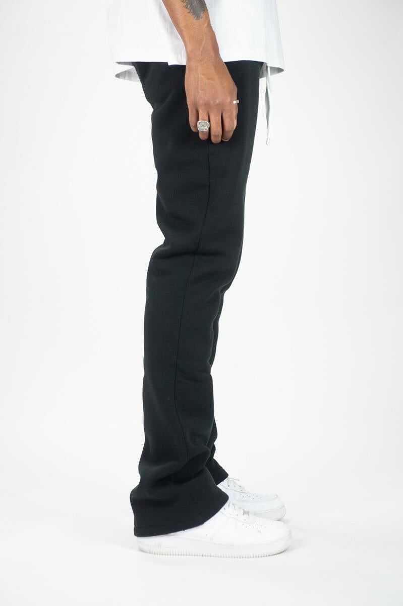 Rebel Minds Sweats Stacked Pants (Black) 100-475 - Fresh N Fitted Inc